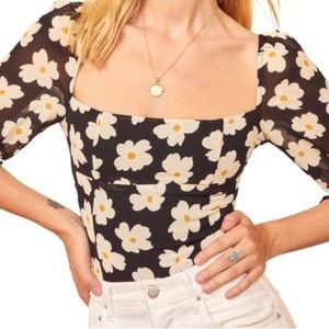 Reformation Georgia Square Neck Top
